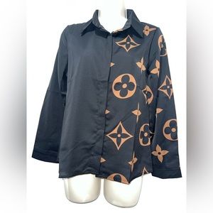 NWT Black Button-down Long Sleeve Shirt Size M.